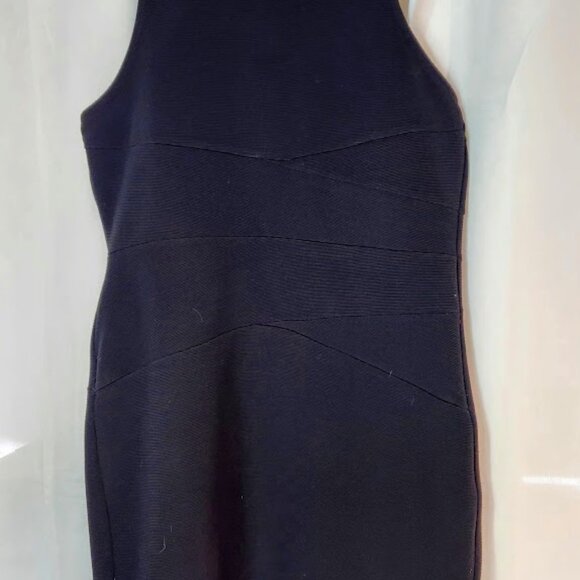 Black Form Fitting Monteau Dress - Size L - Picture 5 of 7